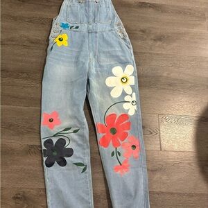 MISSLOOK Women's Denim Overalls with Floral Patterns